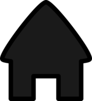 diseño plano de icono de casa normal negro png