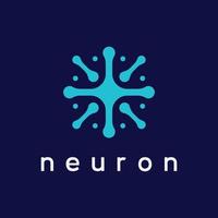 Neuron logo or nerve cell logo with concept vector illustration template.