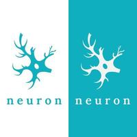 logotipo de neurona o logotipo de célula nerviosa con plantilla de ilustración de vector de concepto.