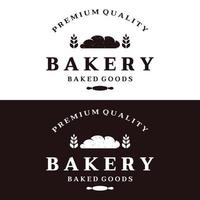 Retro wheat bread logo design template. Badge for bakery, home made bakery, restaurant or cafe, patisserie, business. vector