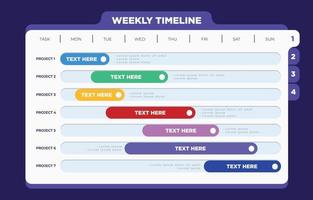 Weekly Timeline Template vector