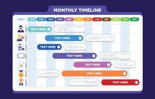 Monthly Timeline Template vector