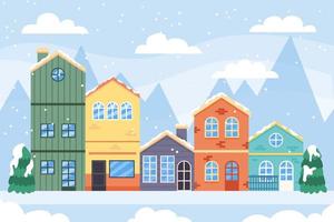 Winter Cityscape Background vector