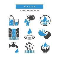 muchas formas de agua contenidas y no contenidas vector