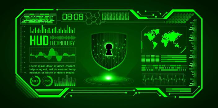 Modern Cybersecurity Technology Background with padlock vector