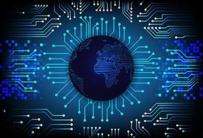 Modern Holographic Globe on Technology Background vector