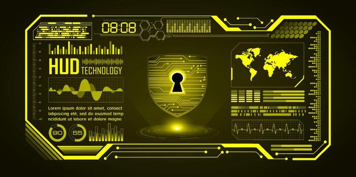 Modern Cybersecurity Technology Background with padlock vector