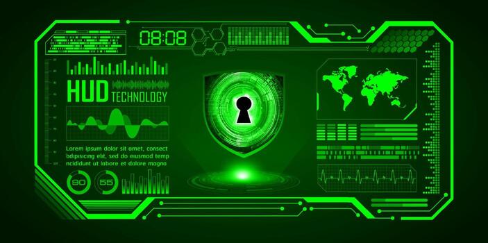 Fondo de tecnología de ciberseguridad moderna con candado vector