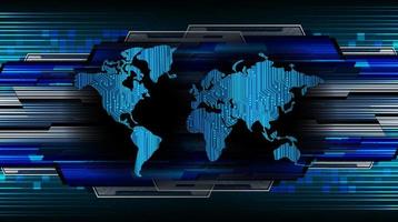 mapa del mundo holográfico moderno sobre fondo de tecnología vector