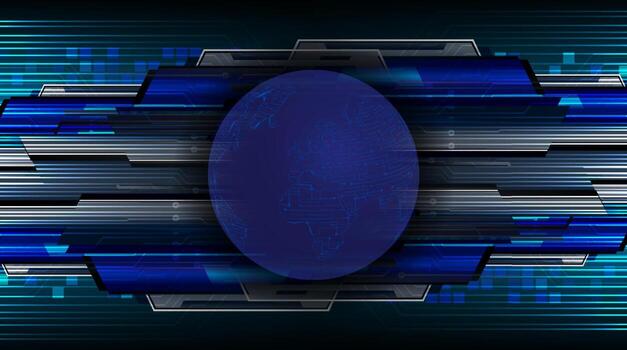 Modern Holographic Globe on Technology Background vector