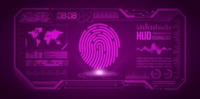 Modern Finger Print Holograph on Technology Background vector