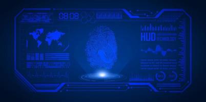 Modern Finger Print Holograph on Technology Background vector