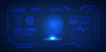 Modern Holographic Globe on Technology Background vector