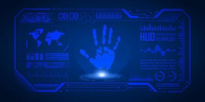 Modern Finger Print Holograph on Technology Background vector