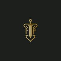 FP initial monogram logo design for law firm vector image