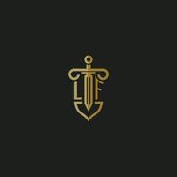 LF initial monogram logo design for law firm vector image