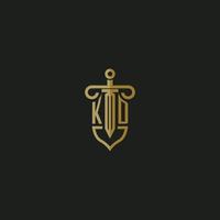 KD initial monogram logo design for law firm vector image