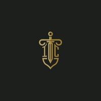 IC initial monogram logo design for law firm vector image
