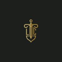 LC initial monogram logo design for law firm vector image