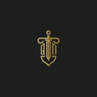 QN initial monogram logo design for law firm vector image
