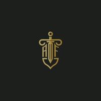 RF initial monogram logo design for law firm vector image