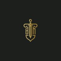 BM initial monogram logo design for law firm vector image