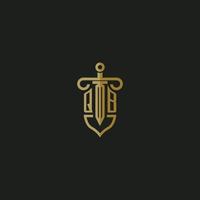 QB initial monogram logo design for law firm vector image
