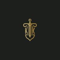 KK initial monogram logo design for law firm vector image