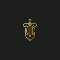 KC initial monogram logo design for law firm vector image