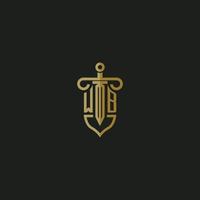 WB initial monogram logo design for law firm vector image