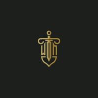 WM initial monogram logo design for law firm vector image
