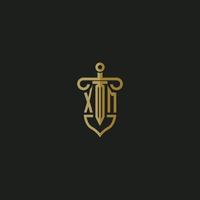 XM initial monogram logo design for law firm vector image