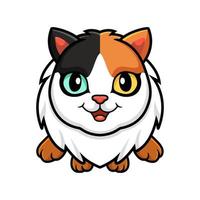 Cute turkish van cat cartoon flying vector