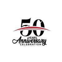 50th anniversary celebration design template for booklet with red and black colour , leaflet, magazine, brochure poster, web, invitation or greeting card. Vector illustration.