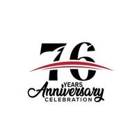 76th anniversary celebration design template for booklet with red and black colour , leaflet, magazine, brochure poster, web, invitation or greeting card. Vector illustration.