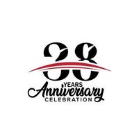 38th anniversary celebration design template for booklet with red and black colour , leaflet, magazine, brochure poster, web, invitation or greeting card. Vector illustration.