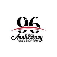 96th anniversary celebration design template for booklet with red and black colour , leaflet, magazine, brochure poster, web, invitation or greeting card. Vector illustration.