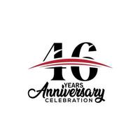 46th anniversary celebration design template for booklet with red and black colour , leaflet, magazine, brochure poster, web, invitation or greeting card. Vector illustration.