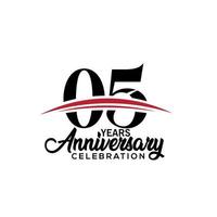 05th anniversary celebration design template for booklet with red and black colour , leaflet, magazine, brochure poster, web, invitation or greeting card. Vector illustration.