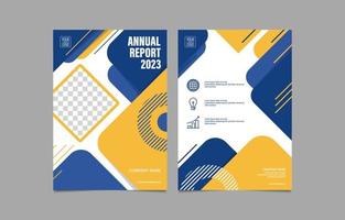 plantilla de portada de informe anual abstracto vector
