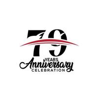 79th anniversary celebration design template for booklet with red and black colour , leaflet, magazine, brochure poster, web, invitation or greeting card. Vector illustration.