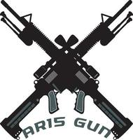 diseño de logotipo de pistola ar15 de negro vector