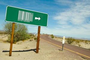 Abstract Barcode Green Road Sign photo