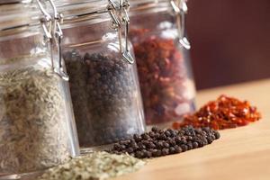 Bottles of Various Spices photo