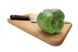 Green Bell Pepper and Knife photo