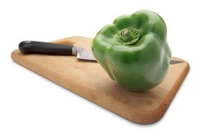 Green Bell Pepper and Knife photo