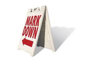 Mark Down Tent Sign photo