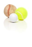 Baseball, Tennis and Golf Ball on White photo