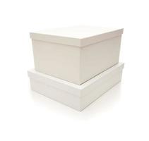 Stacked White Boxes with Lids Isolated on Background photo