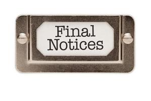 Final Notices File Drawer Label photo